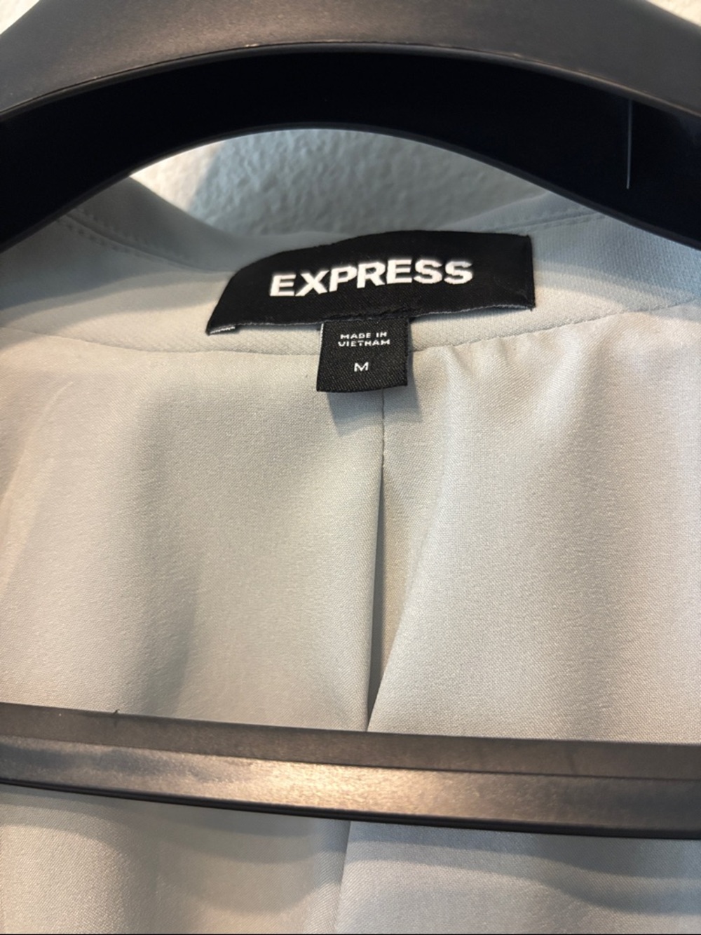Express Light Blue Single-Button Blazer - Picture 2 of 3